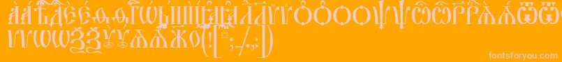 フォントIrmologionCapsUcs – オレンジの背景にピンクのフォント