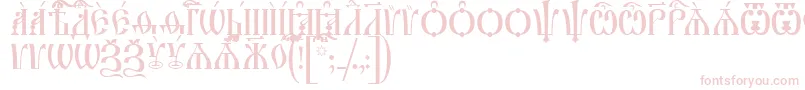 IrmologionCapsUcs-Schriftart – Rosa Schriften auf weißem Hintergrund