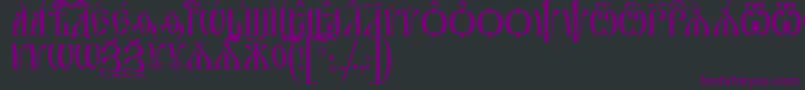 IrmologionCapsUcs-Schriftart – Violette Schriften auf schwarzem Hintergrund