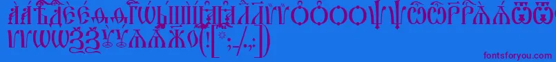 Шрифт IrmologionCapsUcs – фиолетовые шрифты на синем фоне