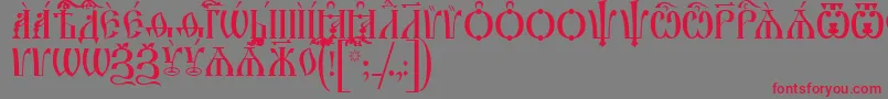 フォントIrmologionCapsUcs – 赤い文字の灰色の背景