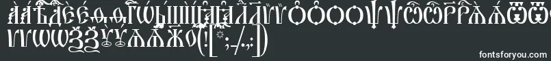 IrmologionCapsUcs-Schriftart – Weiße Schriften auf schwarzem Hintergrund