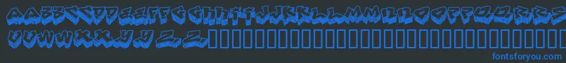 LhfDefArtistBase Font – Blue Fonts on Black Background