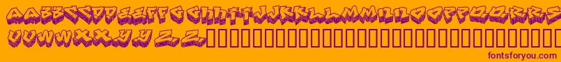 LhfDefArtistBase Font – Purple Fonts on Orange Background