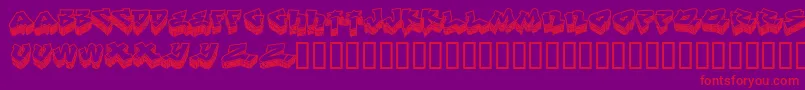 LhfDefArtistBase Font – Red Fonts on Purple Background