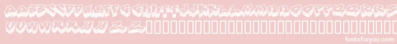 LhfDefArtistBase-Schriftart – Weiße Schriften auf rosa Hintergrund