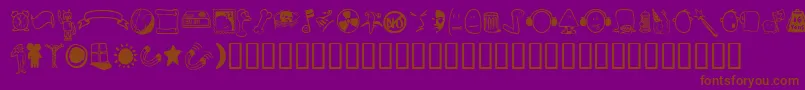 Więcej informacji o czcionce TombatsThree Czcionka TombatsThree – brązowe czcionki na fioletowym tle