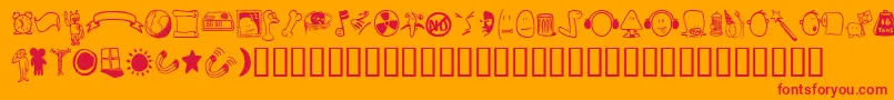 TombatsThree Font – Red Fonts on Orange Background