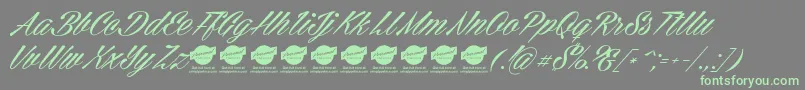 CellosscriptPersonaluse Font – Green Fonts on Gray Background