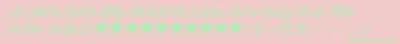 CellosscriptPersonaluse Font – Green Fonts on Pink Background