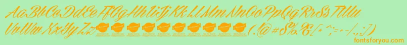 CellosscriptPersonaluse Font – Orange Fonts on Green Background