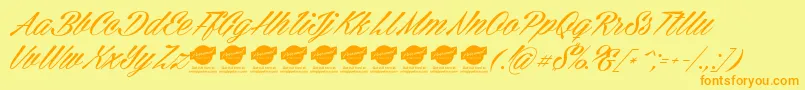 CellosscriptPersonaluse Font – Orange Fonts on Yellow Background