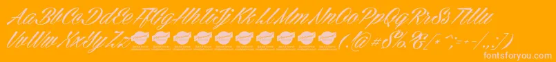 CellosscriptPersonaluse Font – Pink Fonts on Orange Background