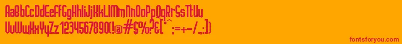 Ignoto-Schriftart – Rote Schriften auf orangefarbenem Hintergrund