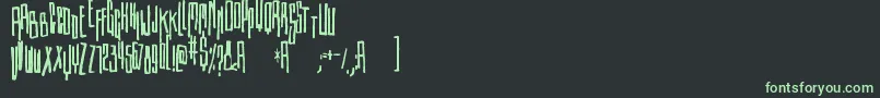 Fonte Etiketafont – fontes verdes em um fundo preto