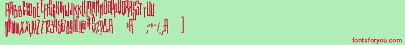 Etiketafont Font – Red Fonts on Green Background