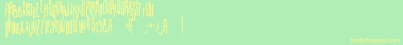Etiketafont Font – Yellow Fonts on Green Background