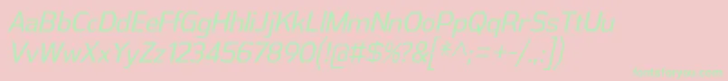 AthabascaCdBkIt Font – Green Fonts on Pink Background