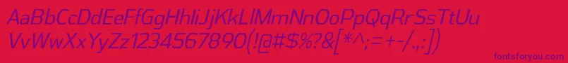 AthabascaCdBkIt Font – Purple Fonts on Red Background