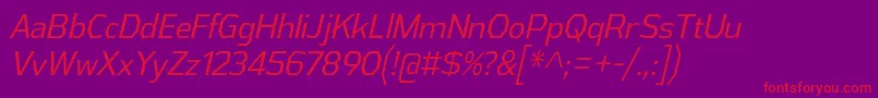 AthabascaCdBkIt Font – Red Fonts on Purple Background