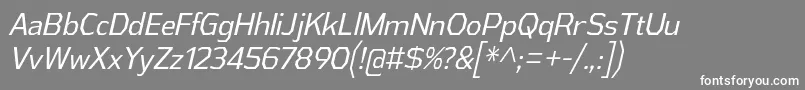 フォントAthabascaCdBkIt – 灰色の背景に白い文字