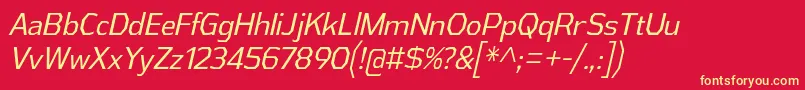 AthabascaCdBkIt Font – Yellow Fonts on Red Background