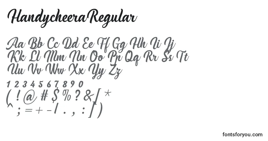 Czcionka HandycheeraRegular – alfabet, cyfry, specjalne znaki