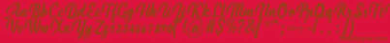 HandycheeraRegular Font – Brown Fonts on Red Background