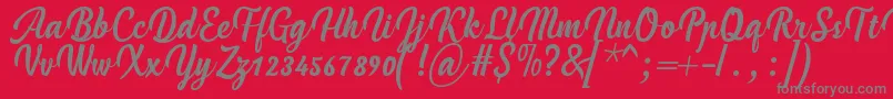 HandycheeraRegular Font – Gray Fonts on Red Background