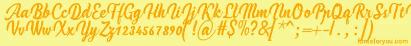 HandycheeraRegular Font – Orange Fonts on Yellow Background