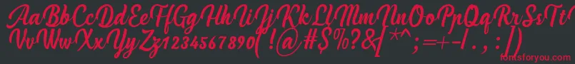 HandycheeraRegular Font – Red Fonts on Black Background