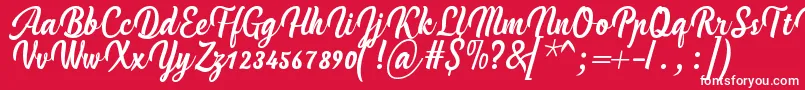 HandycheeraRegular Font – White Fonts on Red Background