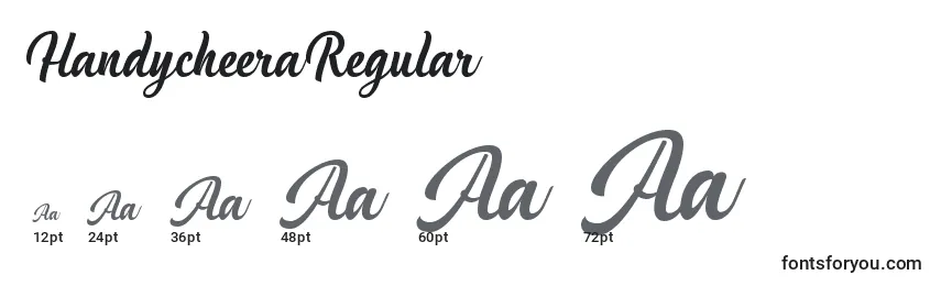 HandycheeraRegular Font Sizes