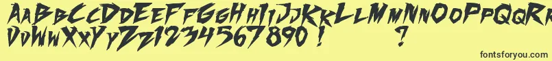 FightingSpiritTbsBold-Schriftart – Schwarze Schriften auf gelbem Hintergrund