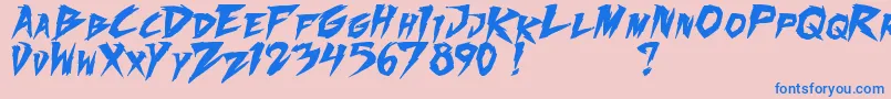 フォントFightingSpiritTbsBold – ピンクの背景に青い文字