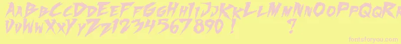 FightingSpiritTbsBold-Schriftart – Rosa Schriften auf gelbem Hintergrund