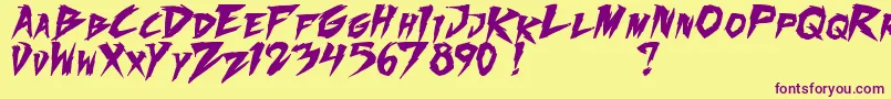 FightingSpiritTbsBold Font – Purple Fonts on Yellow Background
