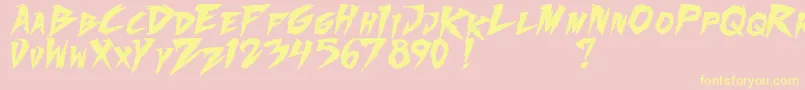 FightingSpiritTbsBold Font – Yellow Fonts on Pink Background