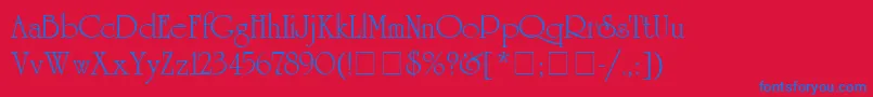 UniversityRomanMedium Font – Blue Fonts on Red Background