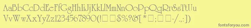 フォントUniversityRomanMedium – 黄色の背景に灰色の文字