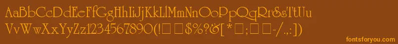 UniversityRomanMedium Font – Orange Fonts on Brown Background