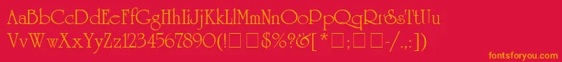 UniversityRomanMedium Font – Orange Fonts on Red Background