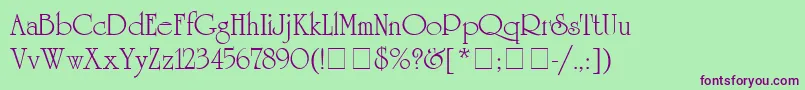 UniversityRomanMedium Font – Purple Fonts on Green Background