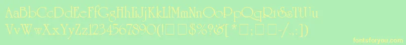 UniversityRomanMedium Font – Yellow Fonts on Green Background