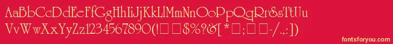 UniversityRomanMedium Font – Yellow Fonts on Red Background