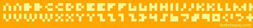 Tinier Font – Yellow Fonts on Orange Background