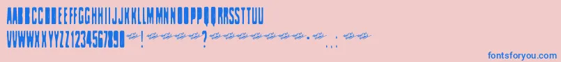 Celofan Font – Blue Fonts on Pink Background