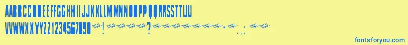 Celofan Font – Blue Fonts on Yellow Background