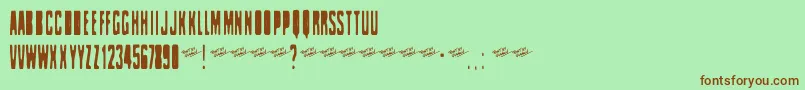 Celofan Font – Brown Fonts on Green Background