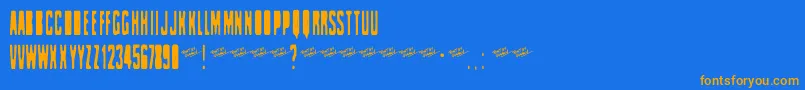 Celofan Font – Orange Fonts on Blue Background